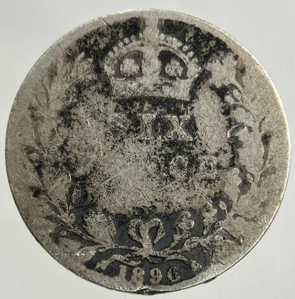 1896 Victoria Sixpence Silver Coin | Fair Grade