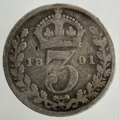 1891 Victoria Threepence Silver Coin | Collectable Grade