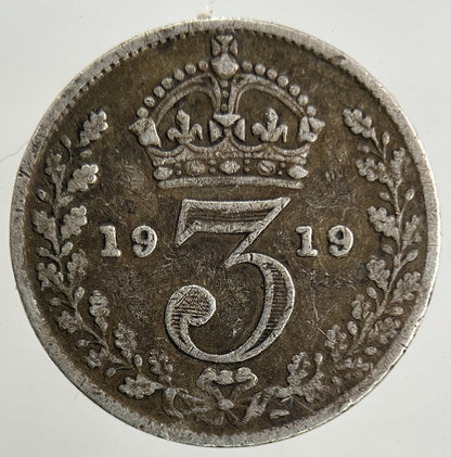 1919 George V Threepence Silver Coin | Fine Collectable Grade
