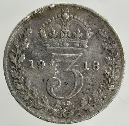 1918 George V Threepence Silver Coin | Fine Collectable Grade