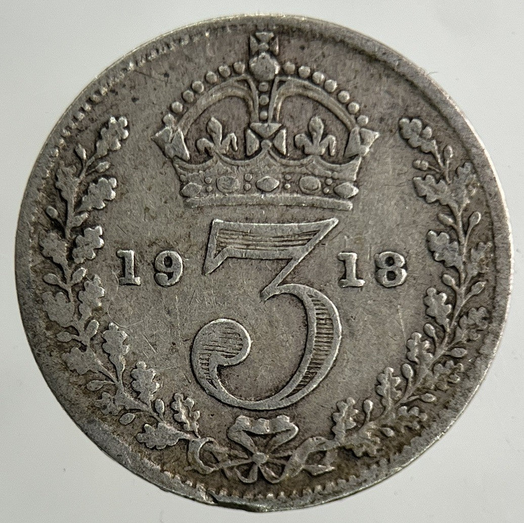 1918 George V Threepence Silver Coin | Fine Collectable Grade