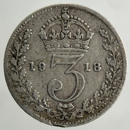 1918 George V Threepence Silver Coin | Fine Collectable Grade