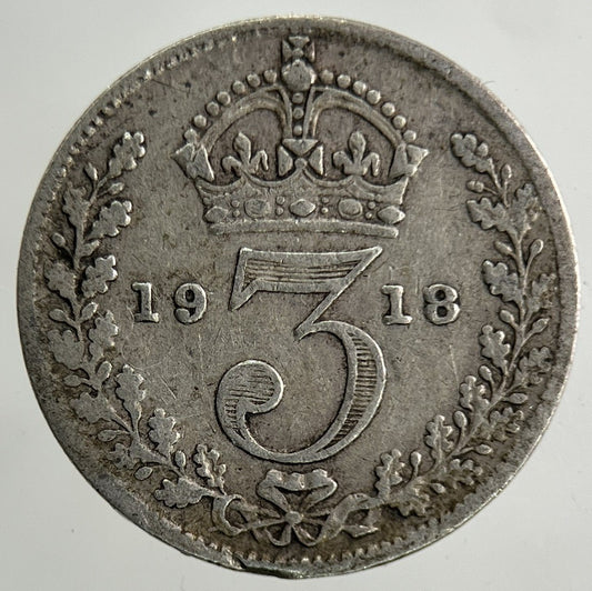 1918 George V Threepence Silver Coin | Fine Collectable Grade