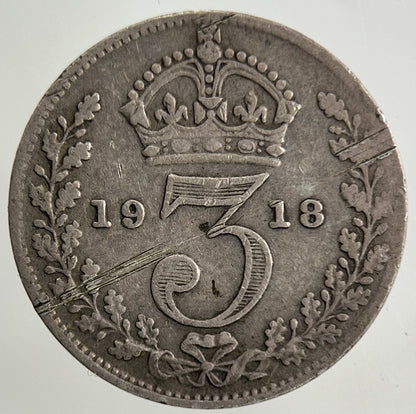 1918 George V Threepence Silver Coin | Fine Collectable Grade