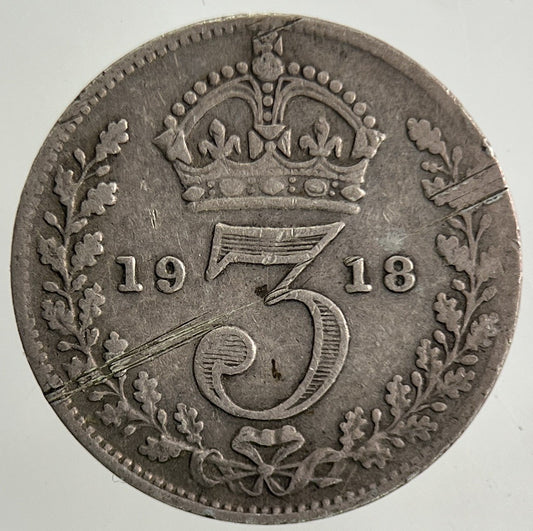 1918 George V Threepence Silver Coin | Fine Collectable Grade