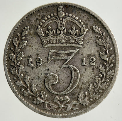 1912 George V Threepence Silver Coin | Fine Collectable Grade