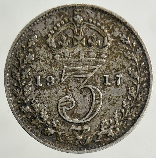 1917 George V Threepence Silver Coin | Fine Collectable Grade