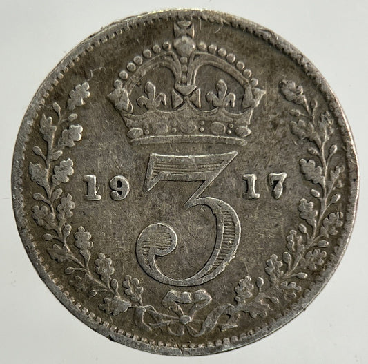 1917 George V Threepence Silver Coin | Fine Collectable Grade