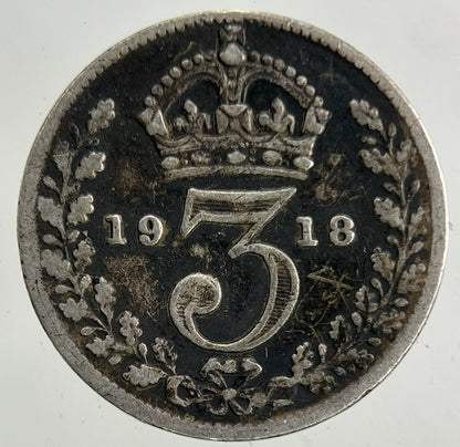 1918 George V Threepence Silver Coin | Fine Collectable Grade