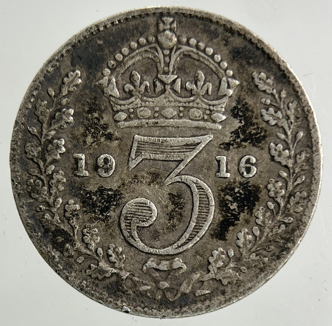 1916 George V Threepence Silver Coin | Fine Collectable Grade