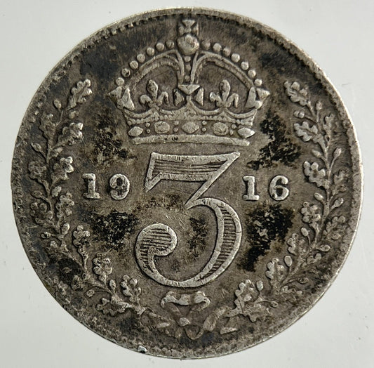 1916 George V Threepence Silver Coin | Fine Collectable Grade