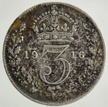 1916 George V Threepence Silver Coin | Fine Collectable Grade