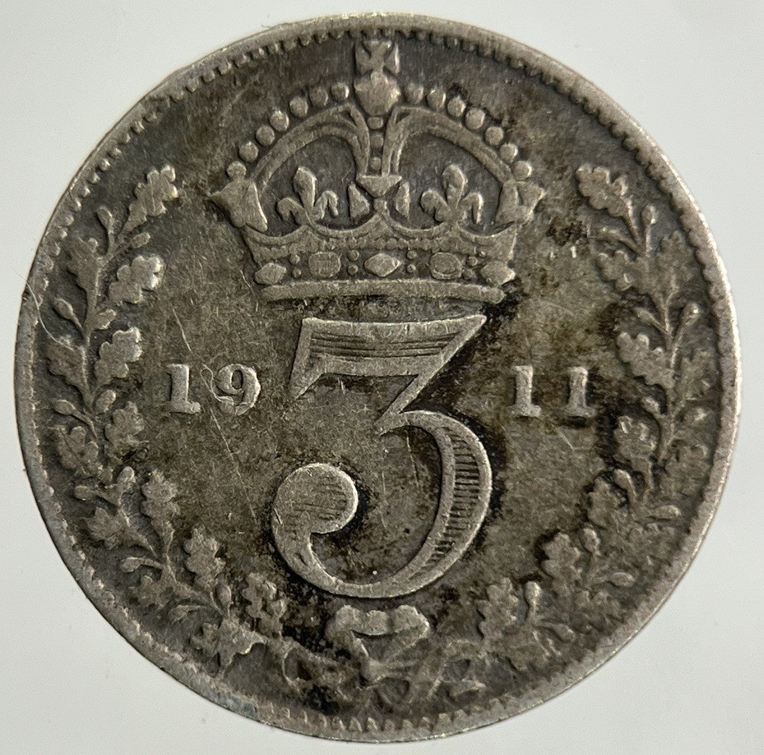 1911 George V Threepence Silver Coin | Fine Collectable Grade