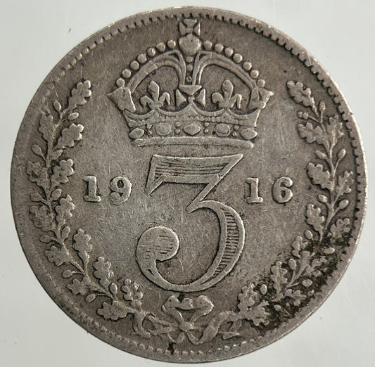 1916 George V Threepence Silver Coin | Fine Collectable Grade