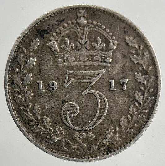 1917 George V Threepence Silver Coin | Fine Collectable Grade