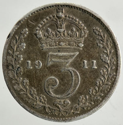 1911 George V Threepence Silver Coin | Fine Collectable Grade