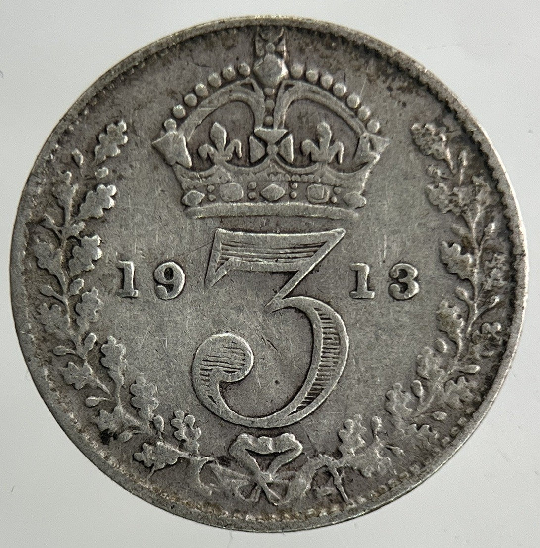 1913 George V Threepence Silver Coin | Fine Collectable Grade