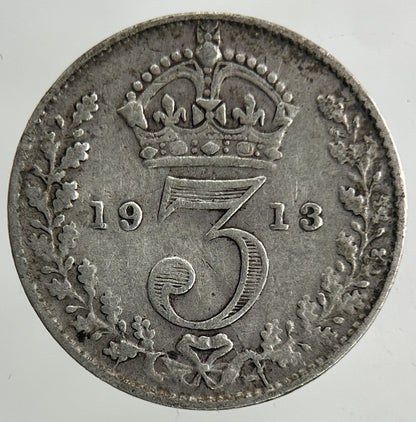 1913 George V Threepence Silver Coin | Fine Collectable Grade