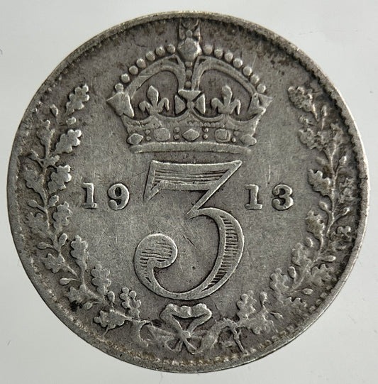 1913 George V Threepence Silver Coin | Fine Collectable Grade