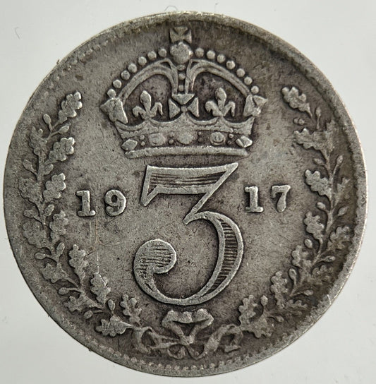 1917 George V Threepence Silver Coin | Fine Collectable Grade