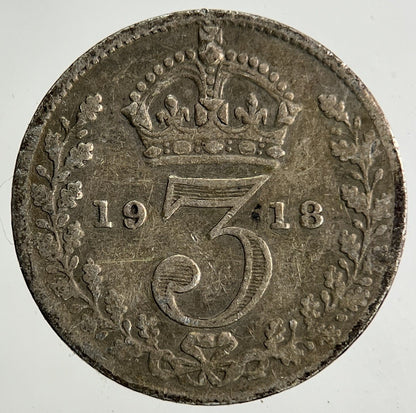 1918 George V Threepence Silver Coin | Fine Collectable Grade
