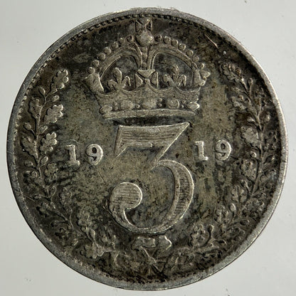 1919 George V Threepence Silver Coin | Fine Collectable Grade