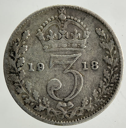 1918 George V Threepence Silver Coin | Fine Collectable Grade