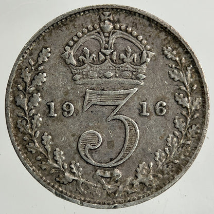 1916 George V Threepence Silver Coin | Very High Grade