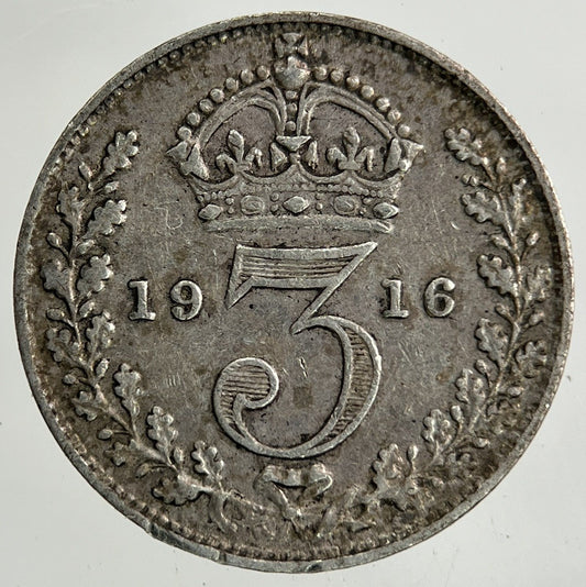 1916 George V Threepence Silver Coin | Very High Grade