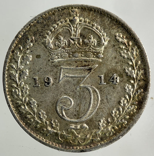 1914 George V Threepence Silver Coin | Very High Grade