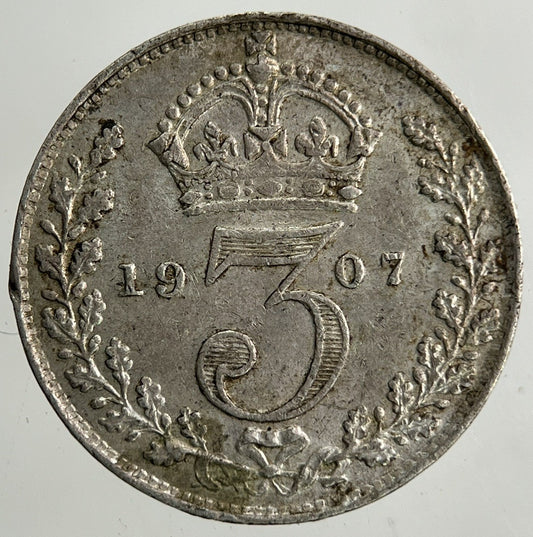 1907 Edward VII Threepence Silver Coin | Very High Grade