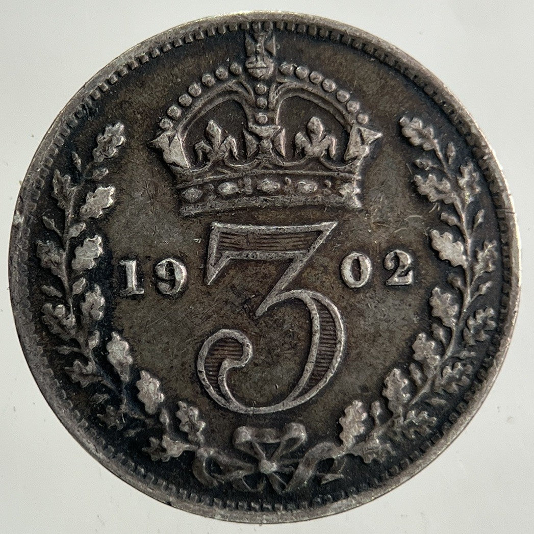 1902 Edward VII Threepence Silver Coin | Very High Grade