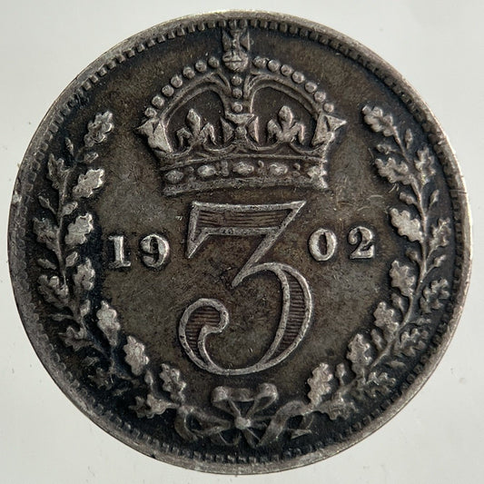 1902 Edward VII Threepence Silver Coin | Very High Grade