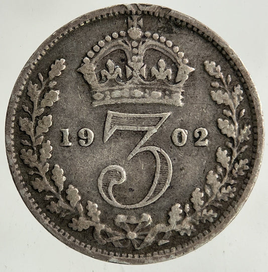 1902 Edward VII Threepence Silver Coin | Fine Collectable Grade