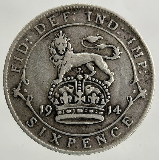 1914 George V Sixpence Silver Coin | Fine Collectable Grade