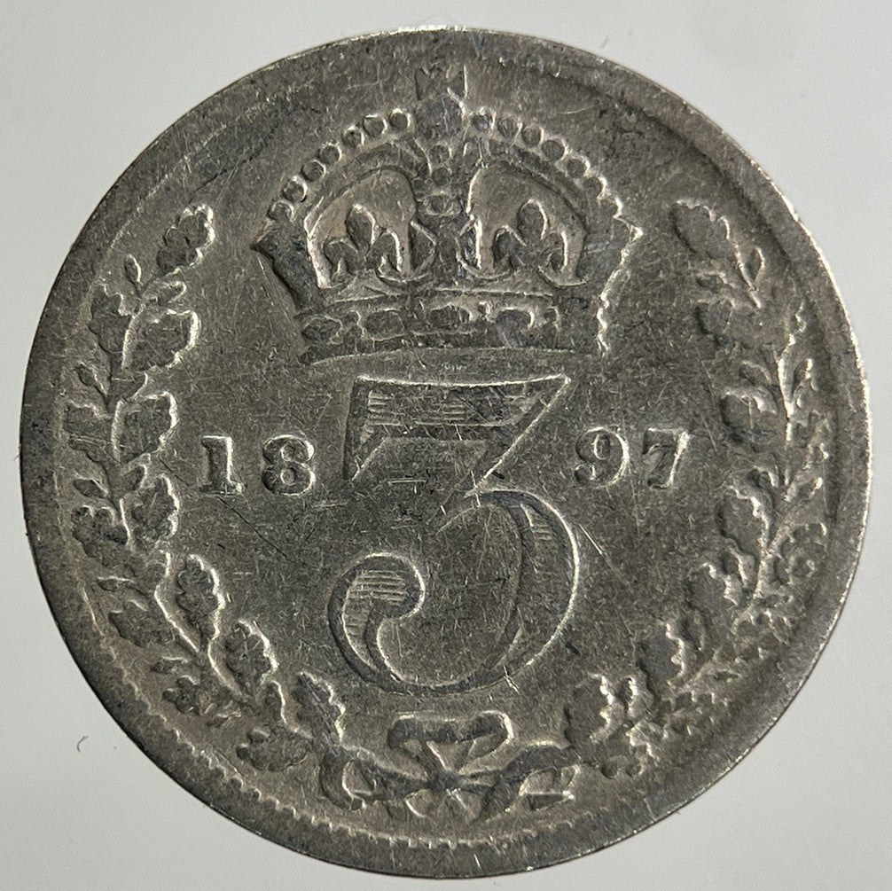 1897 Victoria Threepence Silver Coin | Collectable Grade