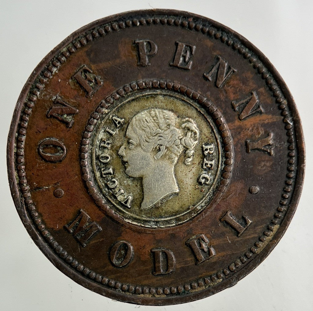 British Victoria One Penny Model Token Coin | Very High Grade
