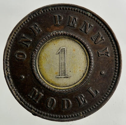 British Victoria One Penny Model Token Coin | Very High Grade