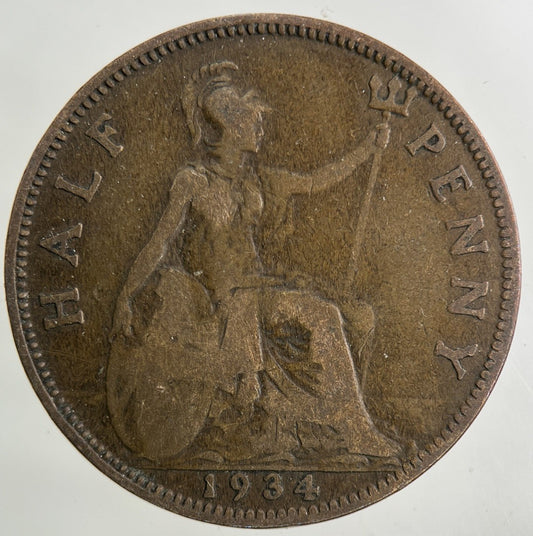 1934 George V Half-Penny Coin | Collectable Grade