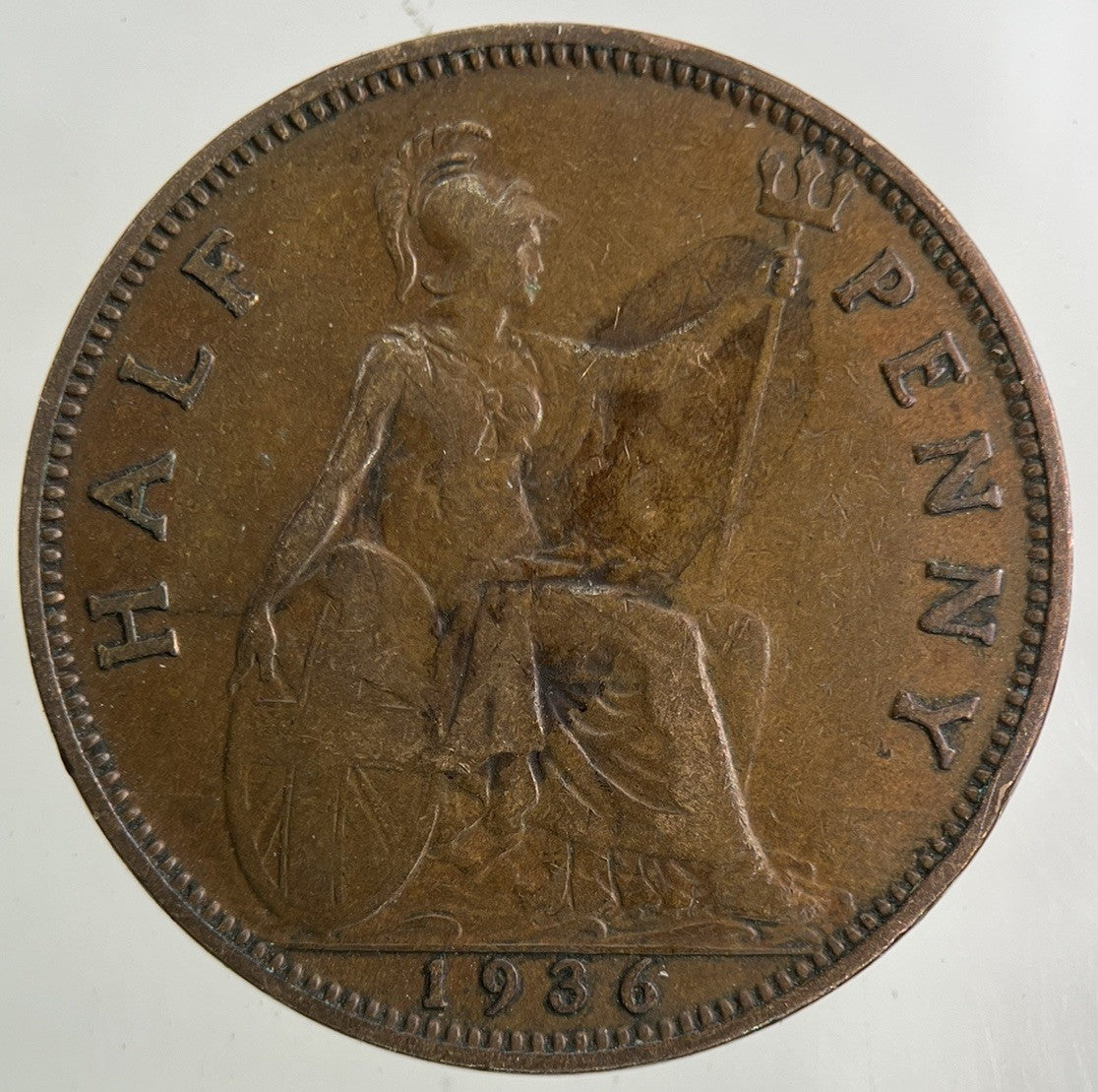 1936 George V Half-Penny Coin | Fine Collectable Grade