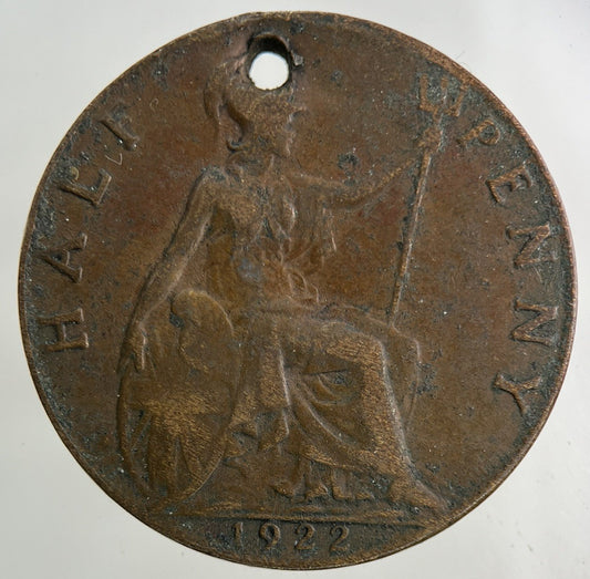 1922 George V Half-Penny Coin | Fine Collectable Grade