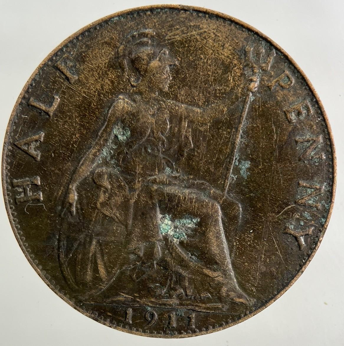 1911 George V Half-Penny Coin | Fine Collectable Grade