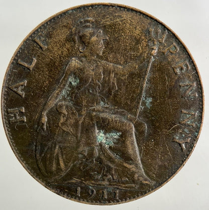 1911 George V Half-Penny Coin | Fine Collectable Grade