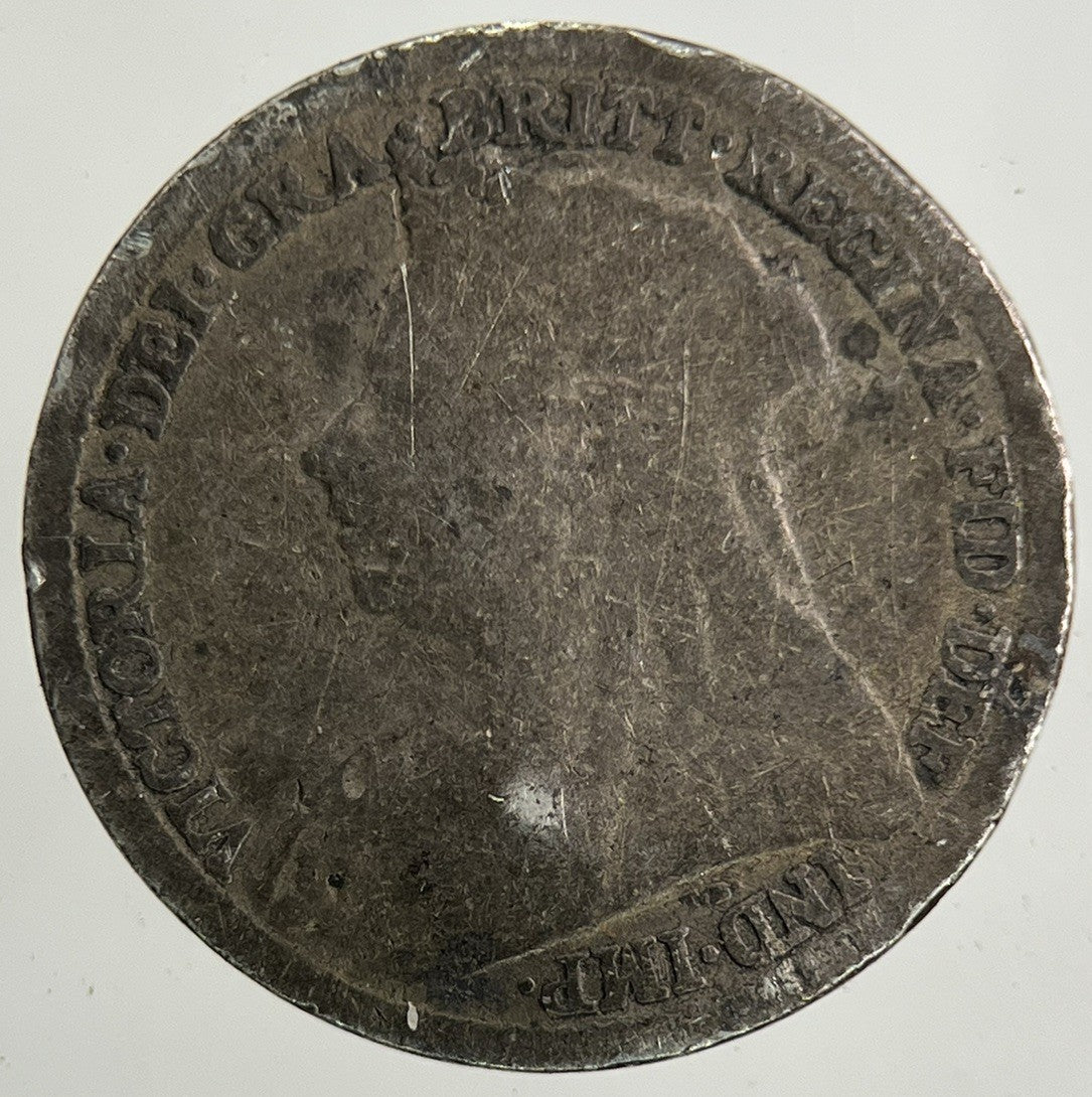 British Victoria Threepence Silver Coin | Worn Grade