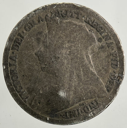 British Victoria Threepence Silver Coin | Worn Grade