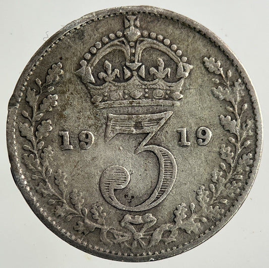 1919 George V Threepence Silver Coin | Fine Collectable Grade