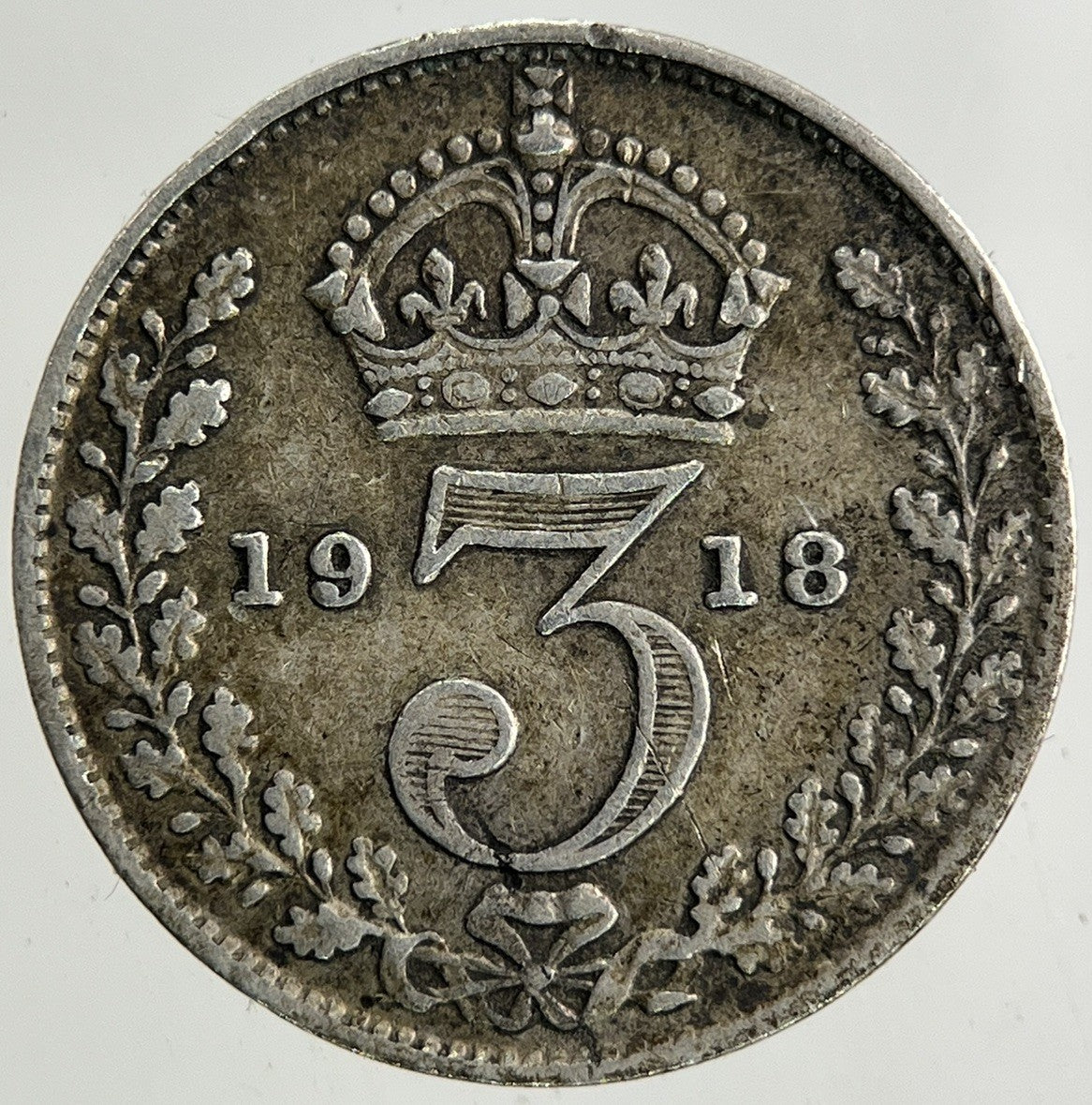 1918 George V Threepence Silver Coin | Fine Collectable Grade