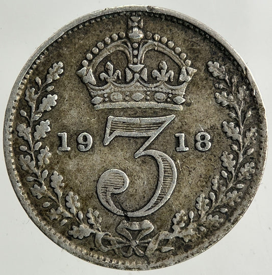 1918 George V Threepence Silver Coin | Fine Collectable Grade