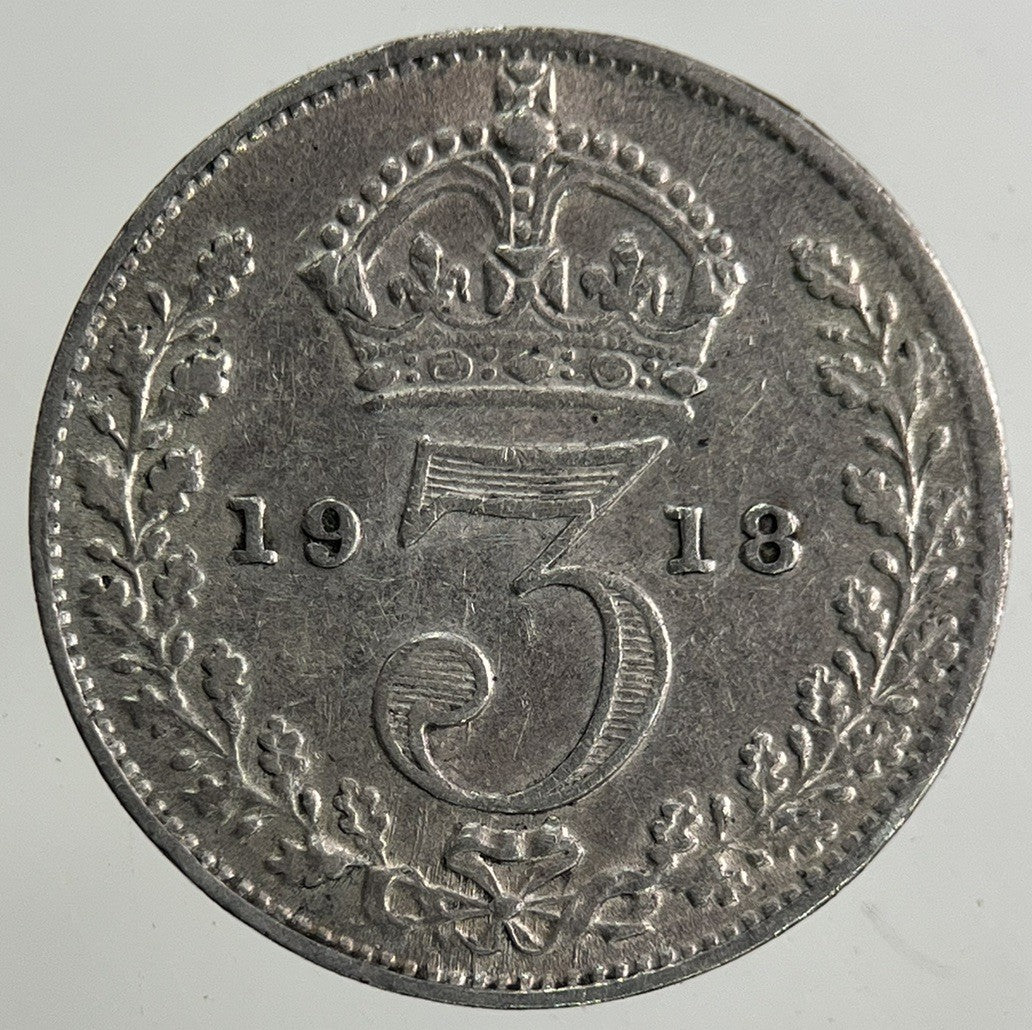 1918 George V Threepence Silver Coin | Fine Collectable Grade