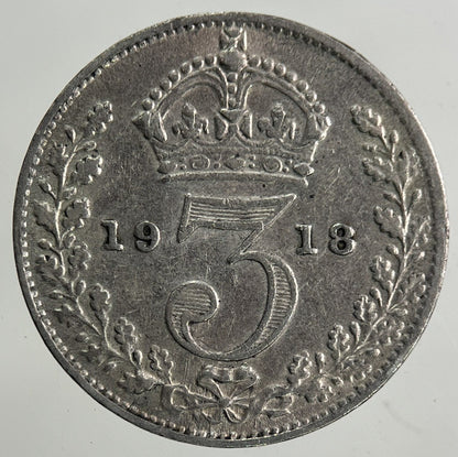 1918 George V Threepence Silver Coin | Fine Collectable Grade